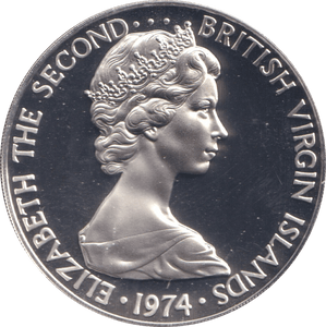 1974 PROOF ONE DOLLAR BRITISH VIRGIN ISLANDS 2 - WORLD COINS - Cambridgeshire Coins