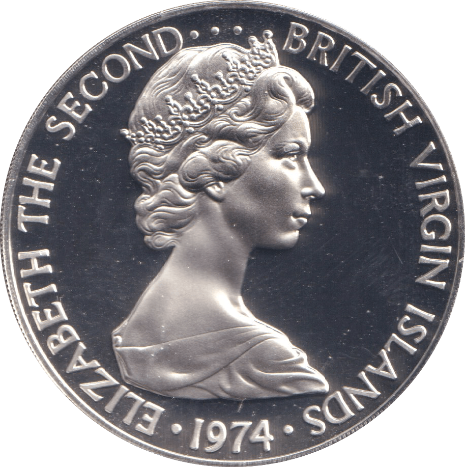 1974 PROOF ONE DOLLAR BRITISH VIRGIN ISLANDS 2 - WORLD COINS - Cambridgeshire Coins