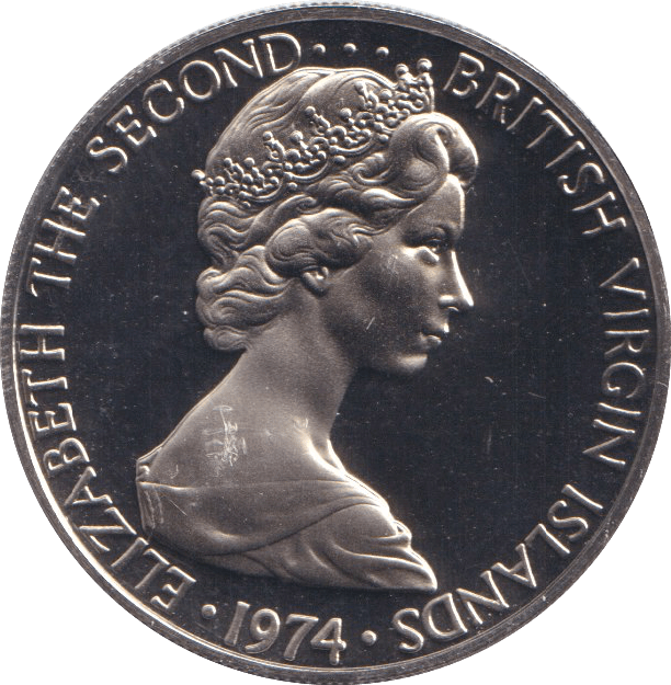1974 PROOF TWENTY FIVE CENTS BRITISH VIRGIN ISLANDS 2 - WORLD COINS - Cambridgeshire Coins