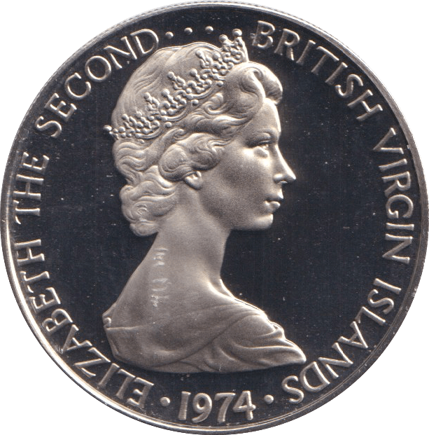 1974 PROOF TWENTY FIVE CENTS BRITISH VIRGIN ISLANDS - WORLD COINS - Cambridgeshire Coins
