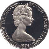 1974 PROOF TWENTY FIVE CENTS BRITISH VIRGIN ISLANDS - WORLD COINS - Cambridgeshire Coins