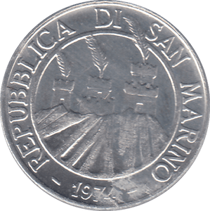 1974 SAN MARINO TEN LIRE - WORLD COINS - Cambridgeshire Coins