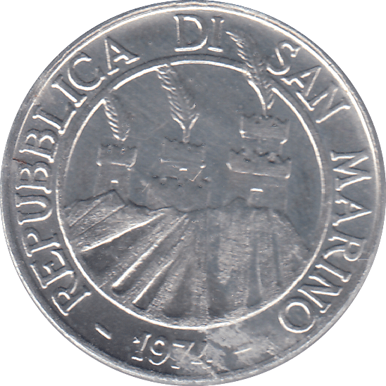 1974 SAN MARINO TEN LIRE - WORLD COINS - Cambridgeshire Coins