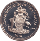 1974 SILVER 50 CENTS BAHAMAS - WORLD COINS - Cambridgeshire Coins