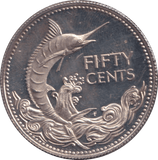 1974 SILVER 50 CENTS BAHAMAS - WORLD COINS - Cambridgeshire Coins