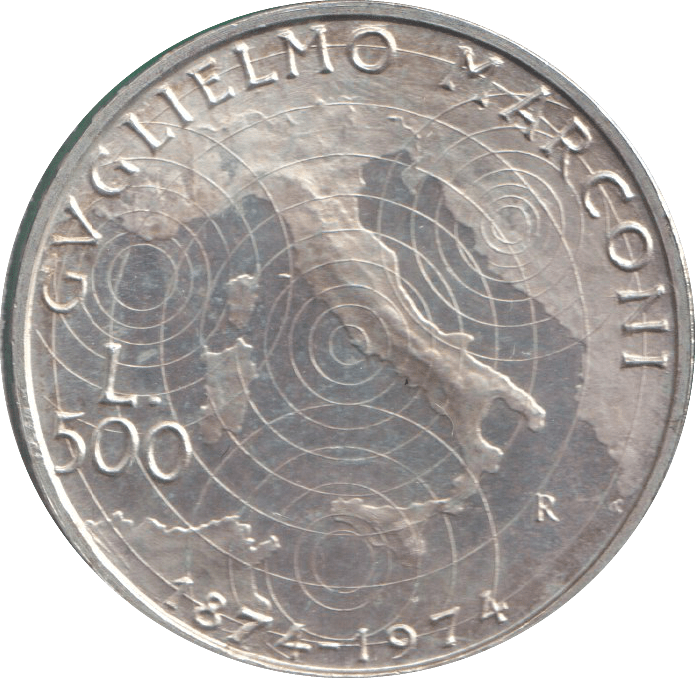 1974 SILVER 500 LIRA ITALY - SILVER WORLD COINS - Cambridgeshire Coins