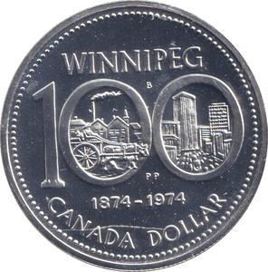 1974 SILVER DOLLAR WINNIPEG CANADA - SILVER WORLD COINS - Cambridgeshire Coins