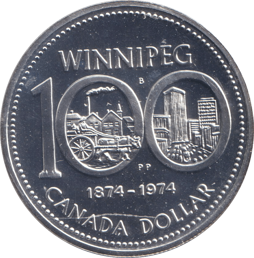 1974 SILVER DOLLAR WINNIPEG CANADA - SILVER WORLD COINS - Cambridgeshire Coins