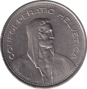 1974 SILVER FIVE FRANCS AUSTRIA - SILVER WORLD COINS - Cambridgeshire Coins