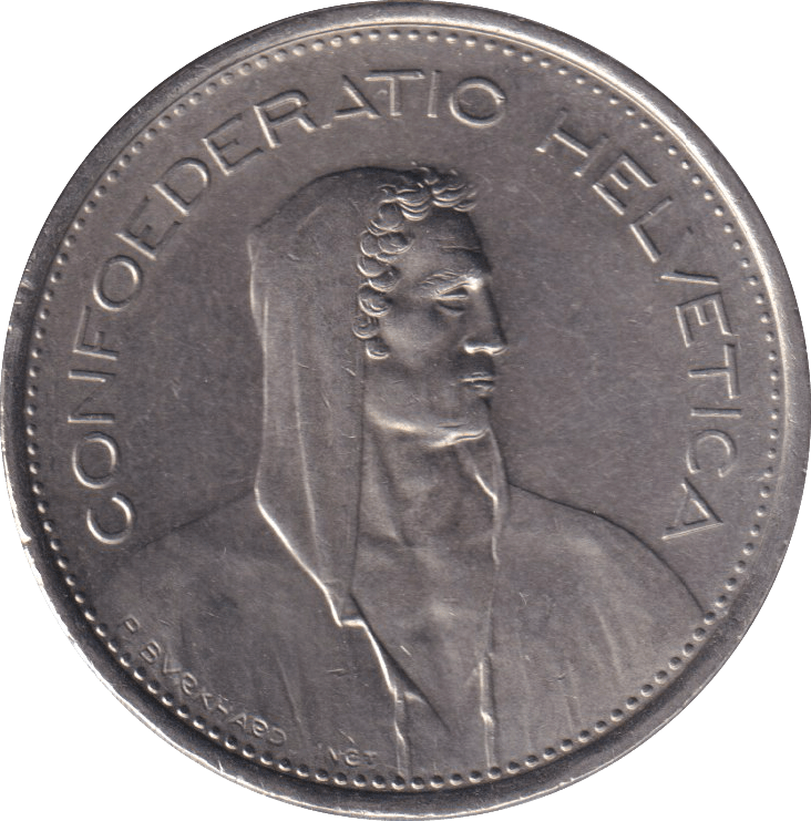 1974 SILVER FIVE FRANCS AUSTRIA - SILVER WORLD COINS - Cambridgeshire Coins