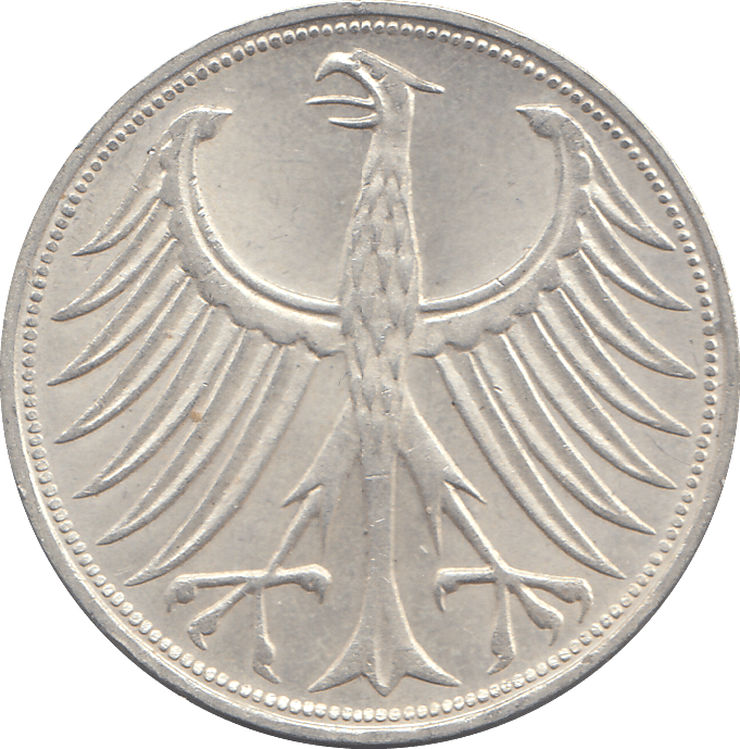 1974 SILVER GERMANY 5 MARKS - WORLD COINS - Cambridgeshire Coins