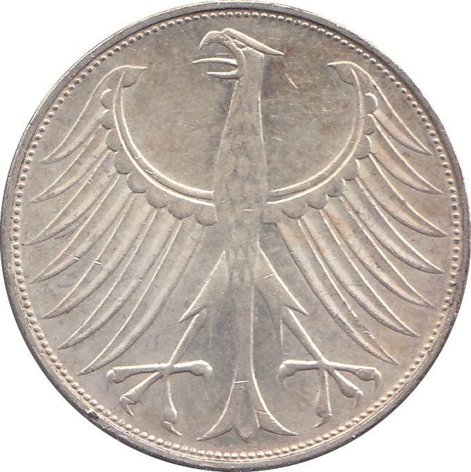 1974 SILVER GERMANY 5 MARKS - WORLD COINS - Cambridgeshire Coins