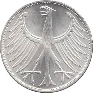 1974 SILVER GERMANY 5 MARKS - WORLD COINS - Cambridgeshire Coins