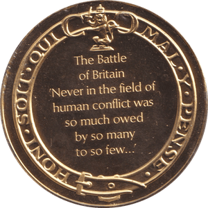 1974 SILVER GOLD PLATED WINSTON CHURCHILL BATTLE OF BRITAIN MEDALLION - SILVER WORLD COINS - Cambridgeshire Coins