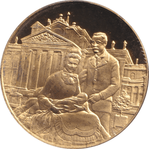 1974 SILVER GOLD PLATED WINSTON CHURCHILL BIRTH MEDALLION - SILVER WORLD COINS - Cambridgeshire Coins