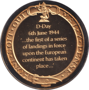 1974 SILVER GOLD PLATED WINSTON CHURCHILL D-DAY MEDALLION - SILVER WORLD COINS - Cambridgeshire Coins