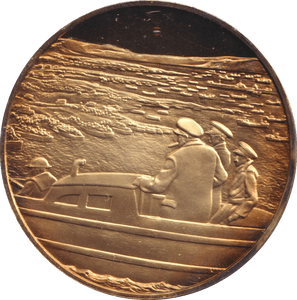 1974 SILVER GOLD PLATED WINSTON CHURCHILL D-DAY MEDALLION - SILVER WORLD COINS - Cambridgeshire Coins