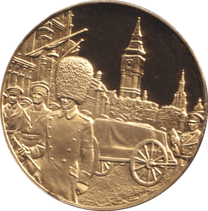 1974 SILVER GOLD PLATED WINSTON CHURCHILL FUNERAL MEDALLION - SILVER WORLD COINS - Cambridgeshire Coins