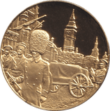1974 SILVER GOLD PLATED WINSTON CHURCHILL FUNERAL MEDALLION - SILVER WORLD COINS - Cambridgeshire Coins
