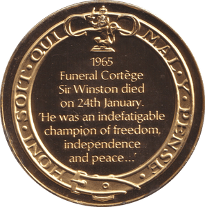 1974 SILVER GOLD PLATED WINSTON CHURCHILL FUNERAL MEDALLION - SILVER WORLD COINS - Cambridgeshire Coins