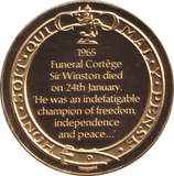 1974 SILVER GOLD PLATED WINSTON CHURCHILL FUNERAL MEDALLION - SILVER WORLD COINS - Cambridgeshire Coins
