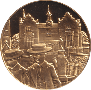 1974 SILVER GOLD PLATED WINSTON CHURCHILL HARROW SCHOOL MEDALLION - SILVER WORLD COINS - Cambridgeshire Coins