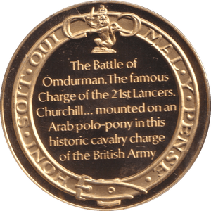 1974 SILVER GOLD PLATED WINSTON CHURCHILL LANCERS MEDALLION - SILVER WORLD COINS - Cambridgeshire Coins