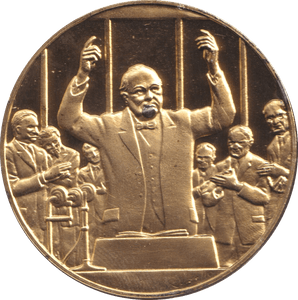 1974 SILVER GOLD PLATED WINSTON CHURCHILL THE HAGUE MEDALLION - SILVER WORLD COINS - Cambridgeshire Coins