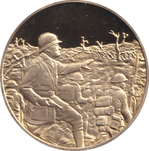1974 SILVER GOLD PLATED WINSTON CHURCHILL TRENCHES MEDALLION - SILVER WORLD COINS - Cambridgeshire Coins