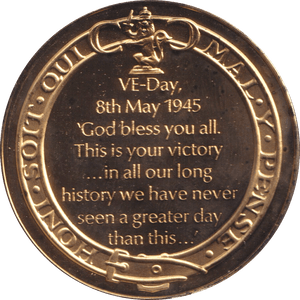 1974 SILVER GOLD PLATED WINSTON CHURCHILL VE-DAY MEDALLION - SILVER WORLD COINS - Cambridgeshire Coins