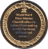 1974 SILVER GOLD PLATED WINSTON CHURCHILL WWII MEDALLION - SILVER WORLD COINS - Cambridgeshire Coins