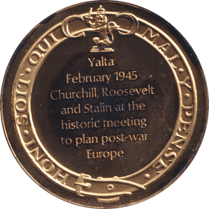 1974 SILVER GOLD PLATED WINSTON CHURCHILL YALTA MEETING MEDALLION - SILVER WORLD COINS - Cambridgeshire Coins
