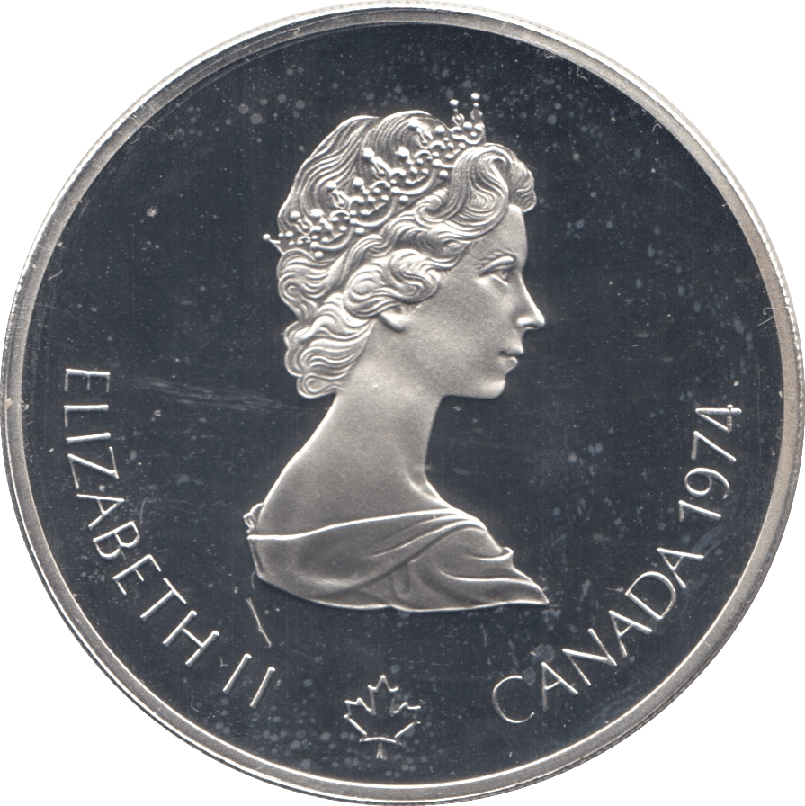 1974 SILVER MONTREAL OLYMPICS FIVE DOLLAR CANADA - SILVER WORLD COINS - Cambridgeshire Coins