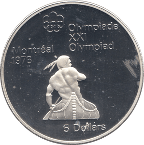 1974 SILVER MONTREAL OLYMPICS FIVE DOLLAR CANADA - SILVER WORLD COINS - Cambridgeshire Coins
