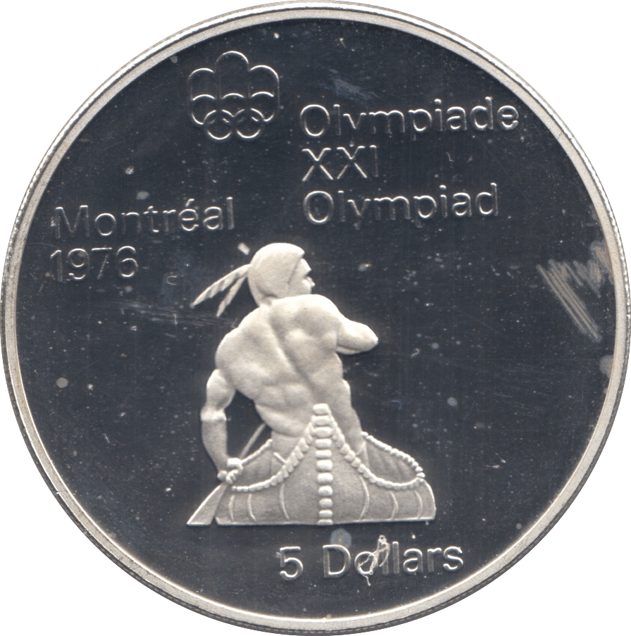 1974 SILVER MONTREAL OLYMPICS FIVE DOLLAR CANADA - SILVER WORLD COINS - Cambridgeshire Coins