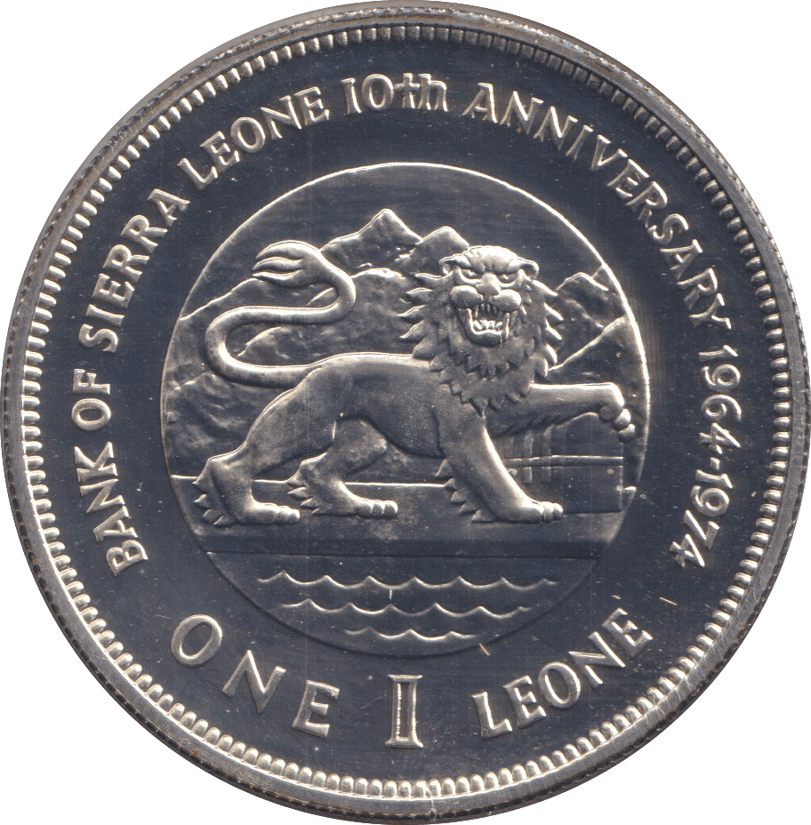 1974 SILVER ONE LEONE SIERRA LEONE - SILVER WORLD COINS - Cambridgeshire Coins