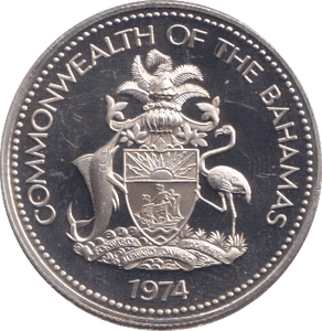 1974 SILVER PROOF 50 CENTS BAHAMAS - SILVER WORLD COINS - Cambridgeshire Coins