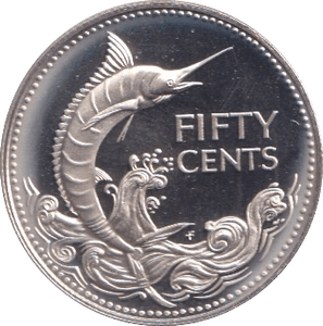1974 SILVER PROOF 50 CENTS BAHAMAS - SILVER WORLD COINS - Cambridgeshire Coins