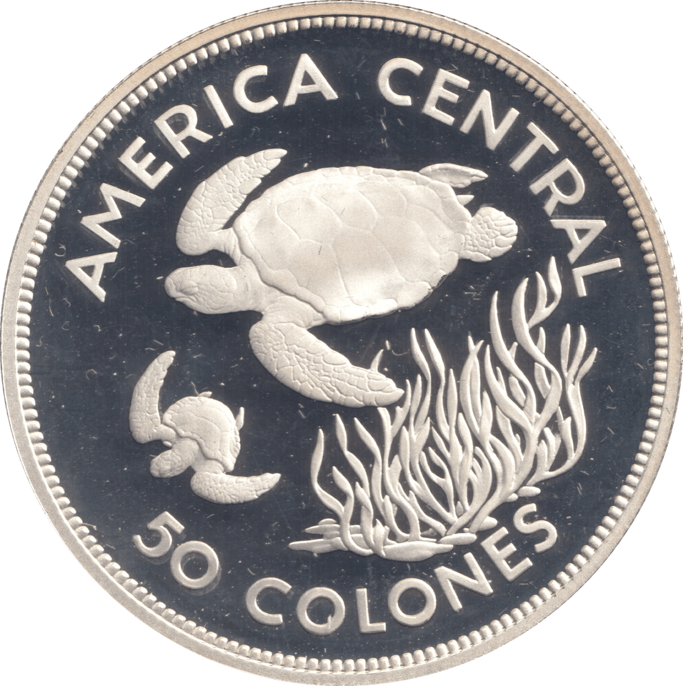 1974 SILVER PROOF 50 COLONES COSTA RICA - SILVER WORLD COINS - Cambridgeshire Coins