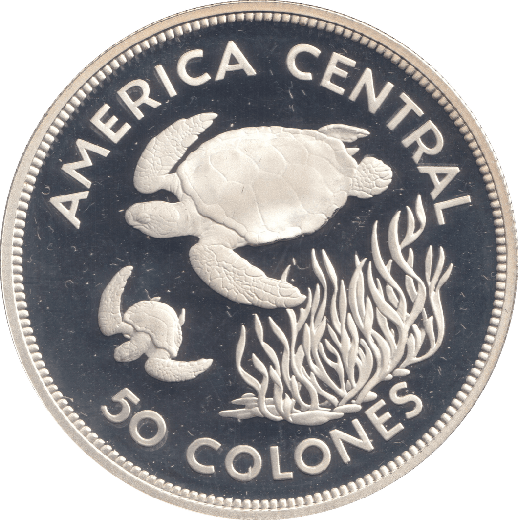1974 SILVER PROOF 50 COLONES COSTA RICA - SILVER WORLD COINS - Cambridgeshire Coins