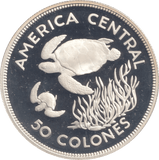 1974 SILVER PROOF 50 COLONES COSTA RICA - SILVER WORLD COINS - Cambridgeshire Coins