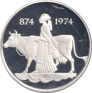 1974 SILVER PROOF 500 KRONER ICELAND - SILVER WORLD COINS - Cambridgeshire Coins
