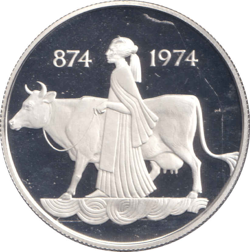 1974 SILVER PROOF 500 KRONER ICELAND - SILVER WORLD COINS - Cambridgeshire Coins