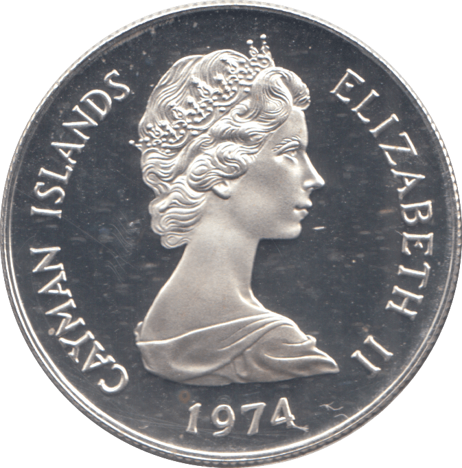 1974 SILVER PROOF CAYMAN ISLANDS 50 CENTS - Silver Proof - Cambridgeshire Coins