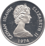 1974 SILVER PROOF CAYMAN ISLANDS 50 CENTS - Silver Proof - Cambridgeshire Coins