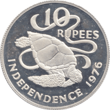 1974 SILVER PROOF TEN RUPEES SEYCHELLES - SILVER WORLD COINS - Cambridgeshire Coins