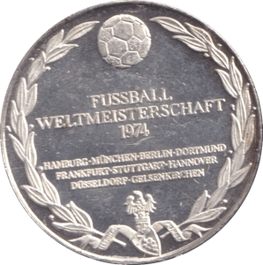 1974 SILVER WORLD CUP MEDAL GERMANY - MEDALS & MEDALLIONS - Cambridgeshire Coins