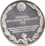 1974 SILVER WORLD CUP MEDAL GERMANY - MEDALS & MEDALLIONS - Cambridgeshire Coins