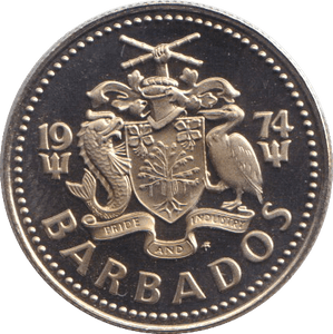 1974 TEN CENTS BARBADOS - WORLD COINS - Cambridgeshire Coins