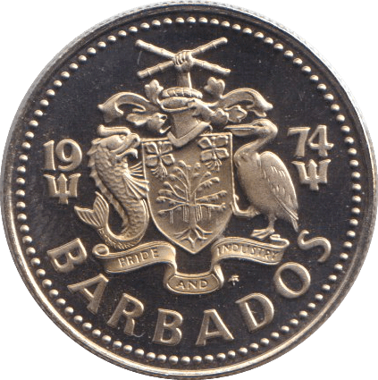 1974 TEN CENTS BARBADOS - WORLD COINS - Cambridgeshire Coins